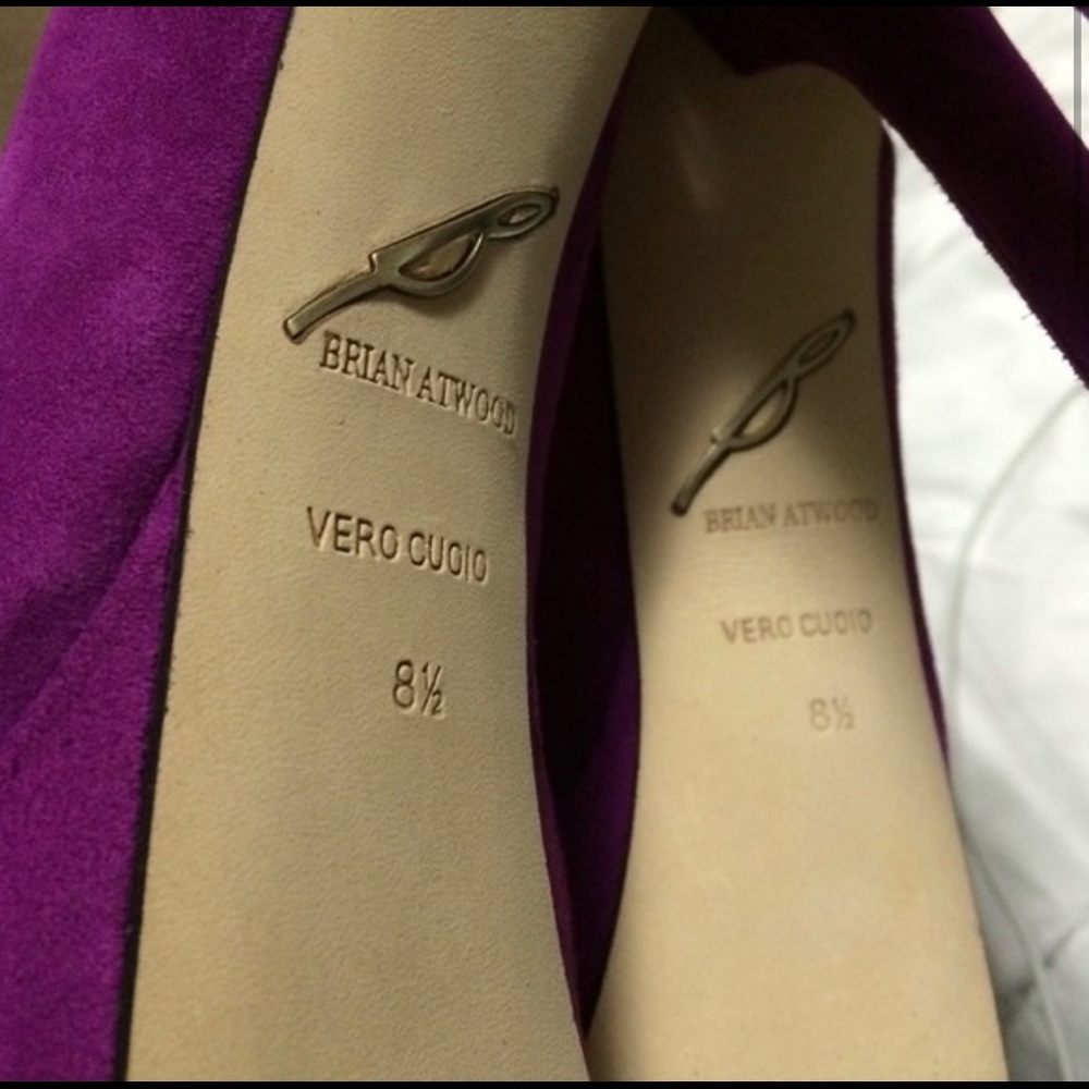 Brian Atwood sling back peep toe heels - Picture 2 of 7